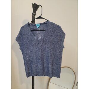 Two Bees Cashmere Sweater Vest Womens Size S Blue
